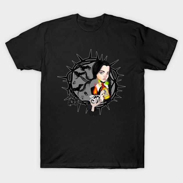 

Men Black Print T-shirt Wendesday Addams No-Cut Transfer Paper Print Cotton Tshirt S