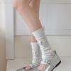 Aesthetic Japanese Sweet Girls Leg Warmers Women Ribbed Knit Foot Cover 3D Butterfly Cute Boot Cuffs Footless Calf Socks