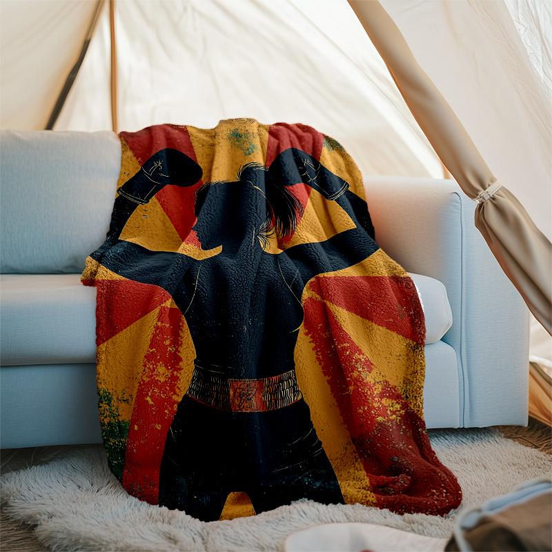 boxing Theme Printed Blanket,Perfect for Couch, Bed, Travel & Outdoor Use | Machine Washable, Cozy & Durable.
