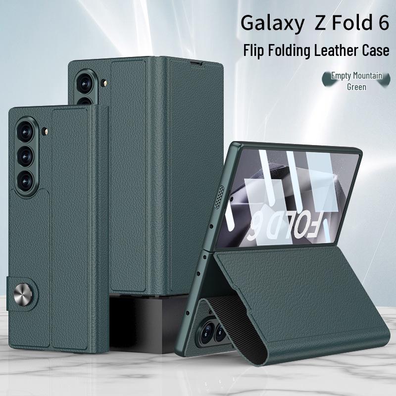 Samsung Z Fold6 Leather Flip Case: Cross-border Creative Business Shell-Screen Integrated Design