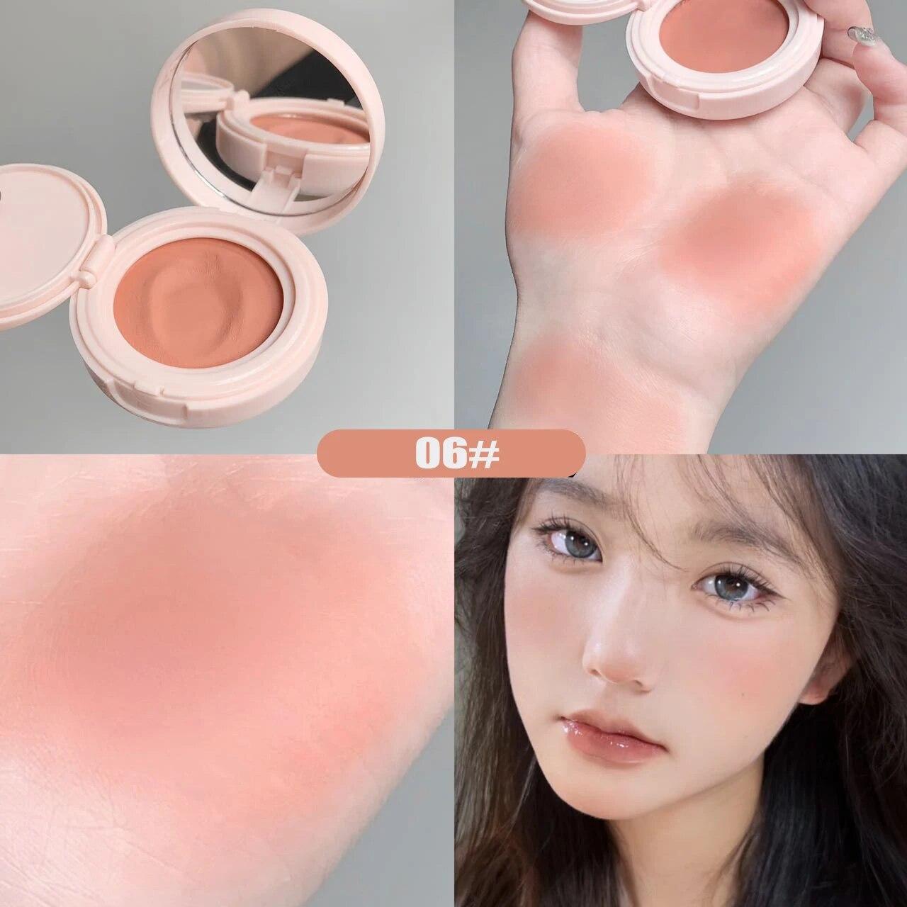 

Монохромные синие румяна для теней, кремовые румяна для щек, натуральные универсальные тени для век, румяна с подушечкой