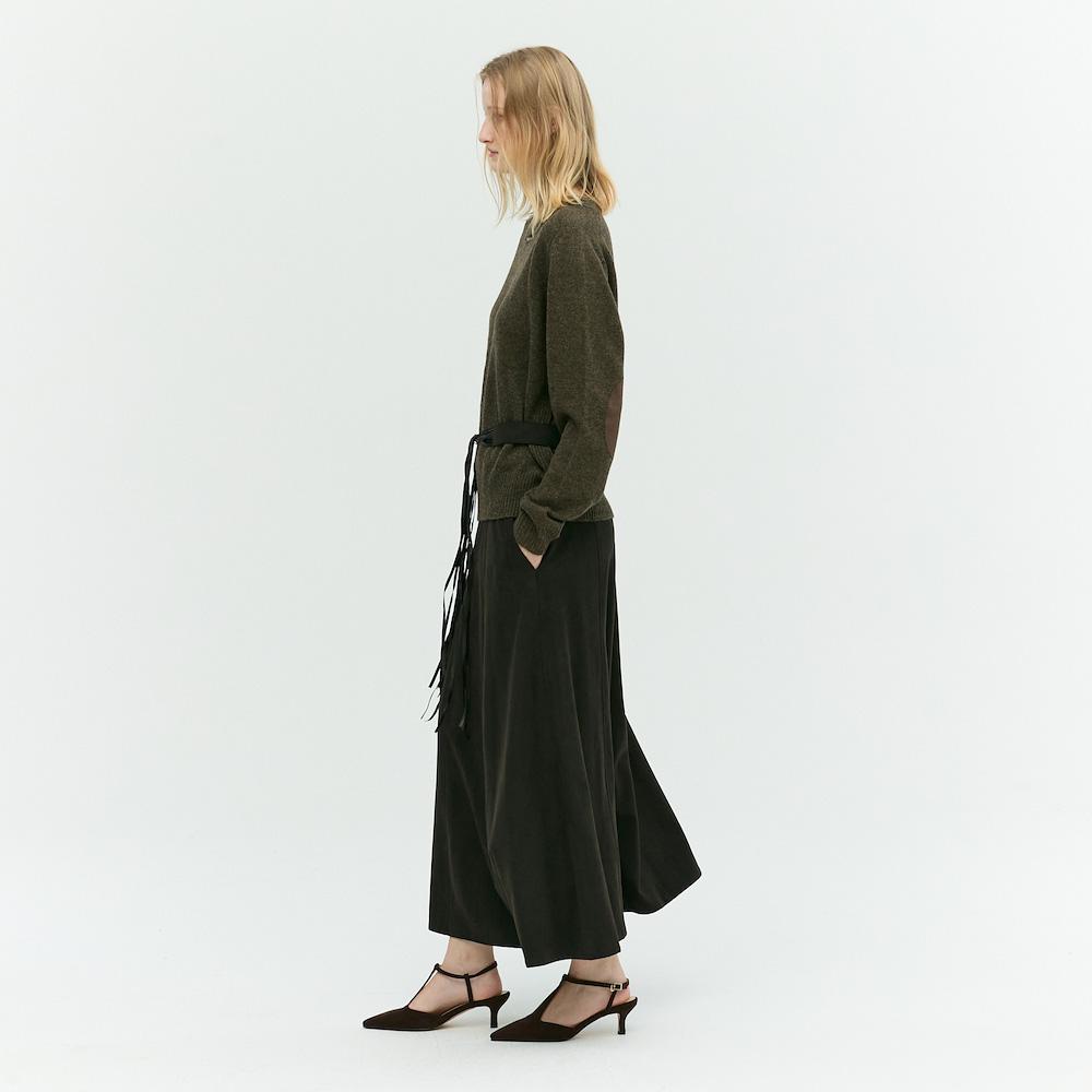 Ibiem Suede Pleated Long Skirt Emp9Wsk010