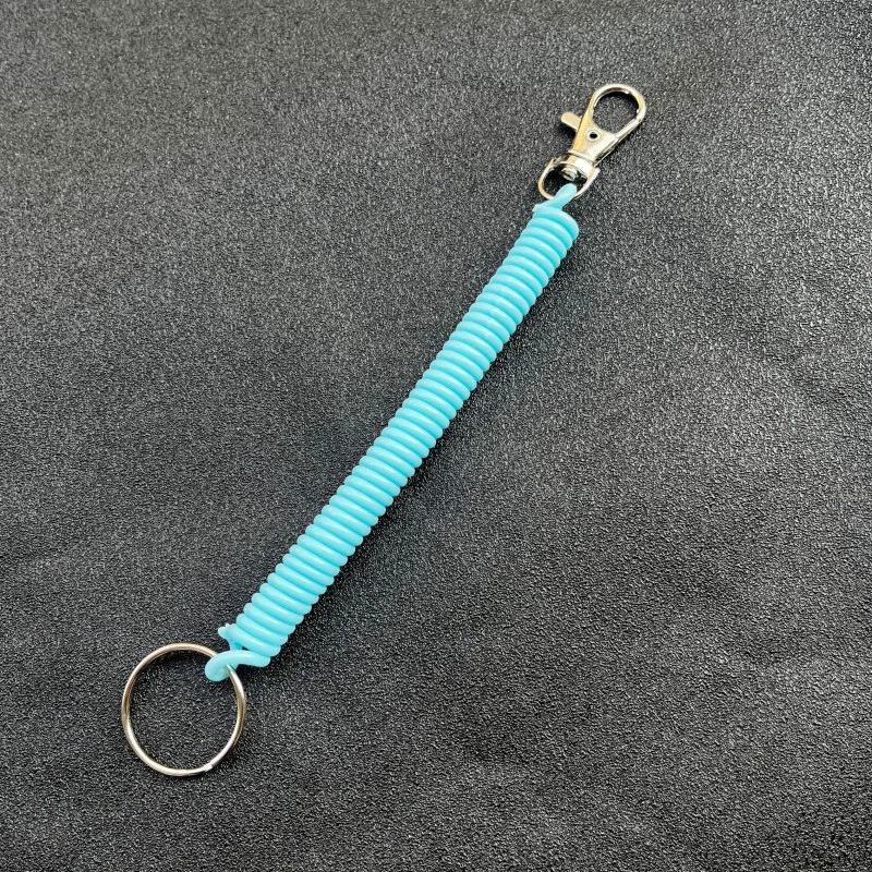 Sofort lieferbar Einziehbarer Anti-Verlust Kunststoff Feder Schlüsselanhänger & Kartenhalter Lanyard