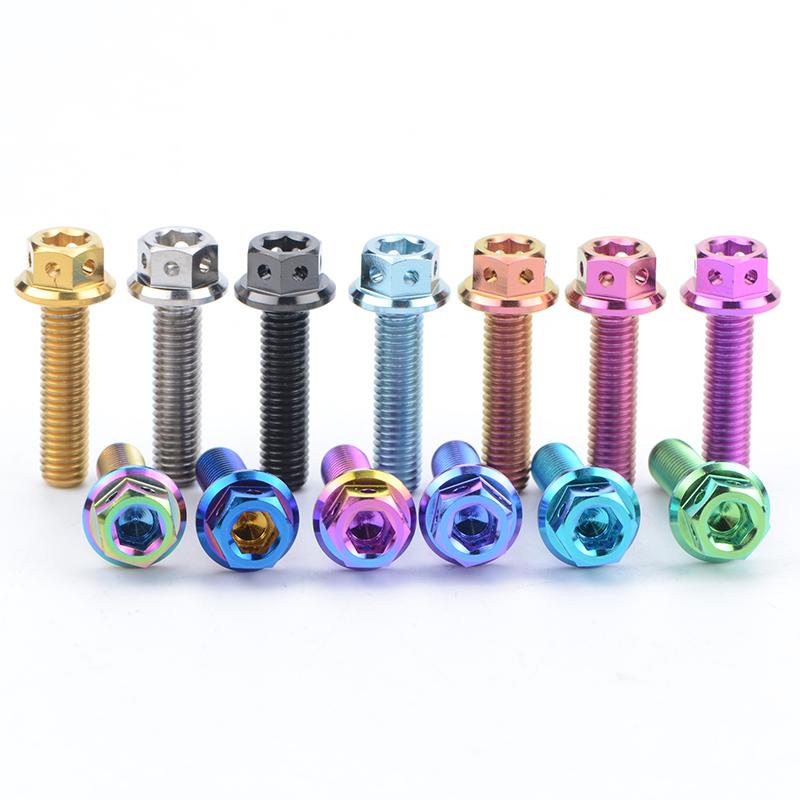 TMJ Titanium Bolts Hexagon and Flanged Head Race Spec Screws M6