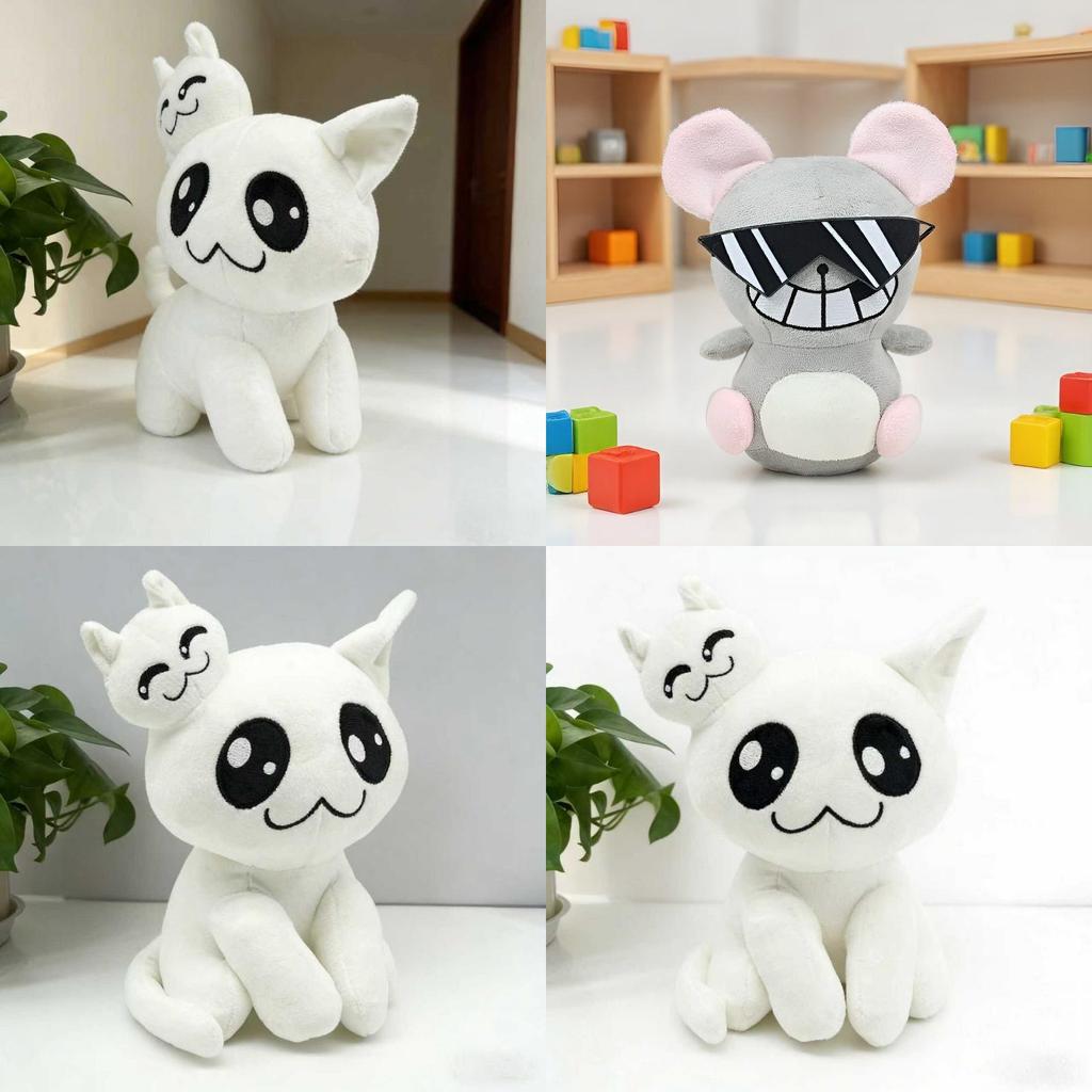 Mewgenics Plush White Cat Ghost Toy With Pp Cotton For Collectible Decor