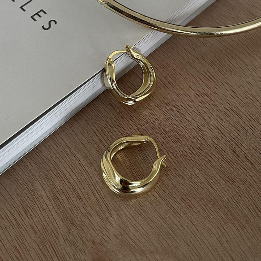 

Винтажные серьги Lava Simple Temperament Hoops Серьги Нерегулярно Плиссированные Женские