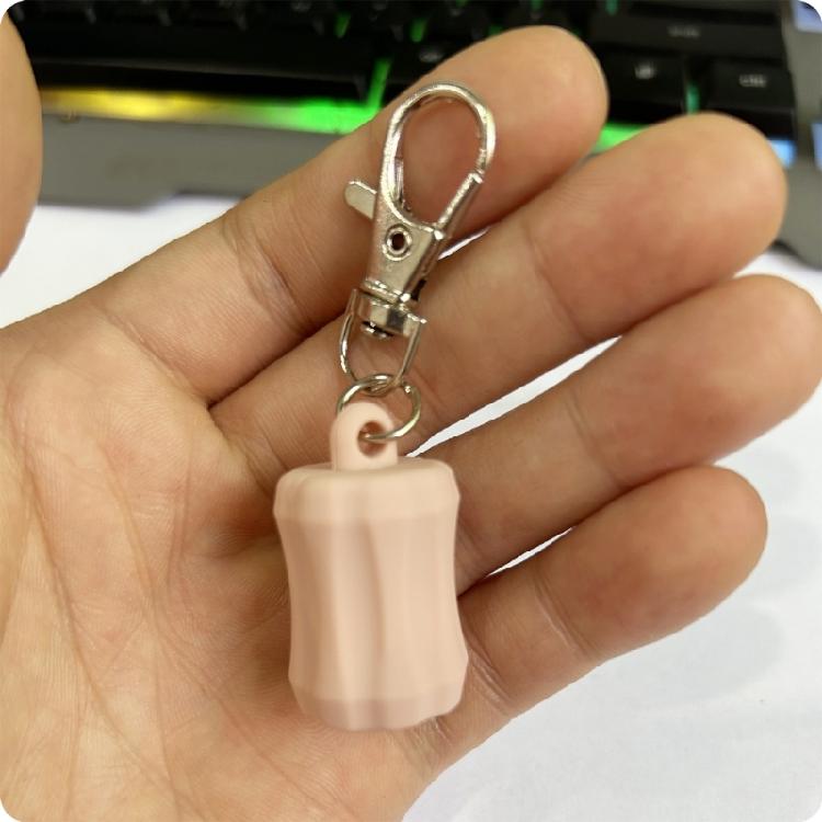 Lip Balm Keychain Caps Stylish Lip Balm Lid Key Holder Essential Key Accessory Silicone Texture Suitable for Women Girl