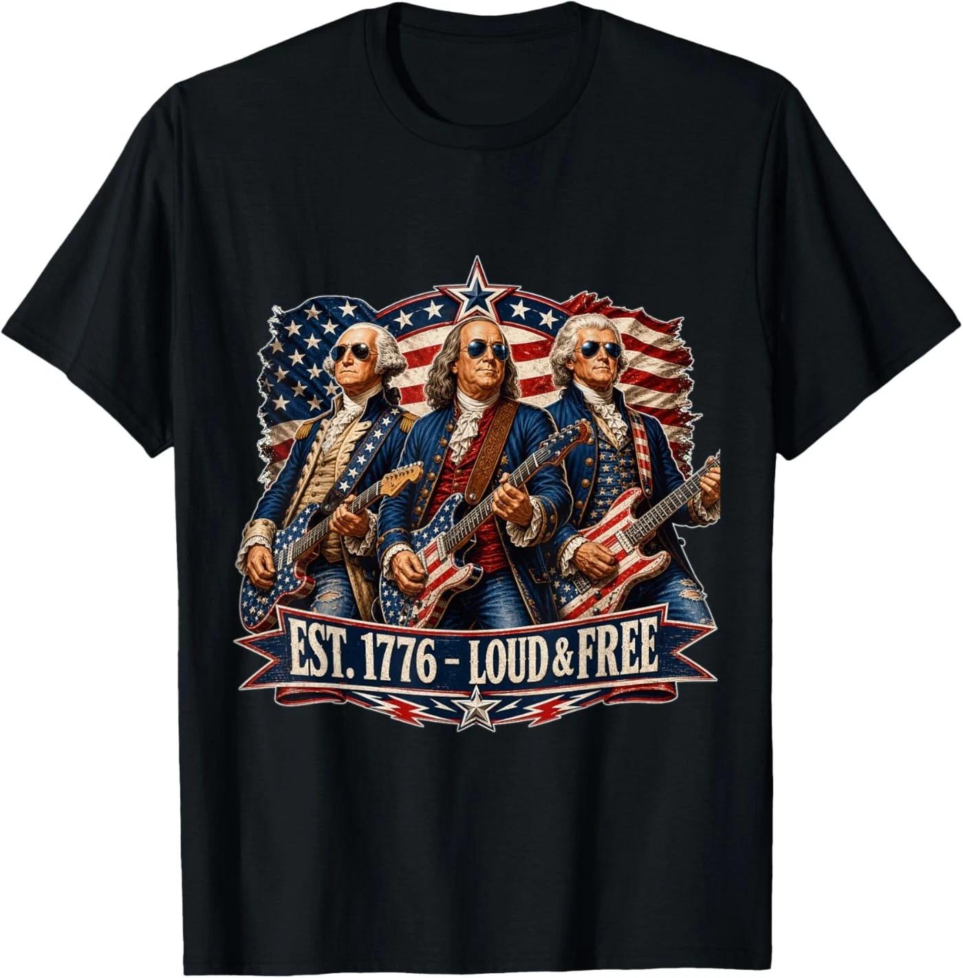 Founding Fathers Rock Band 1776 T-Shirt L