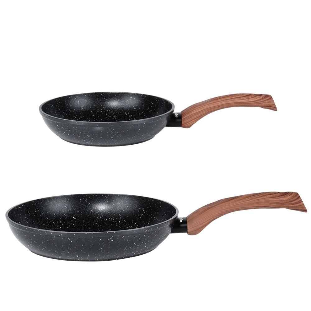 Black&Wood Granite Frying Pan Set 20/26 Cm 2 Pcs.