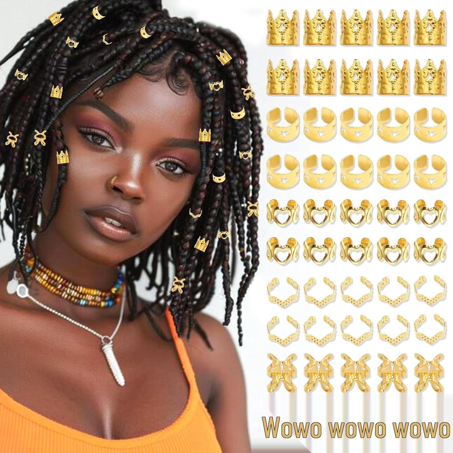 50 Crown Hair Braid Rings for Flyaways - European & American Style by XiYin Temu золотой