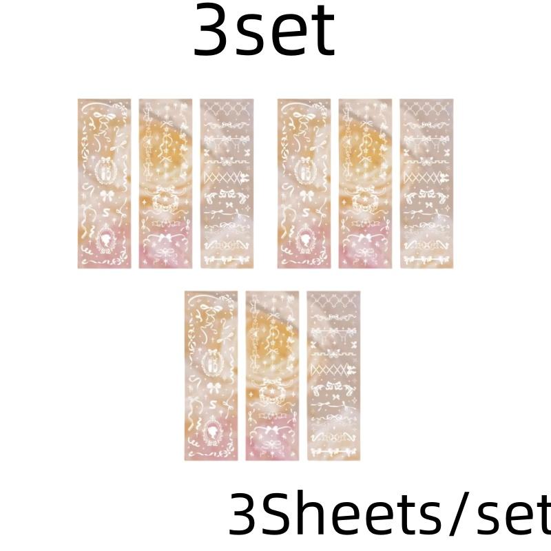 3 Sheets Butterfly Moon Star Stickers PET Transparent Decorative Stickers For Craft Album Journal Scrapbooking