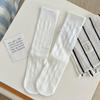 Female Spring and Summer Thin Pure Color Ballet Style Hollow Mesh Breathable Tube Socks
