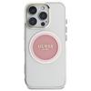 Guess Iml Metal Colored Circle Case Classic Logo Magsafe For iPhone 16 Pro Pink