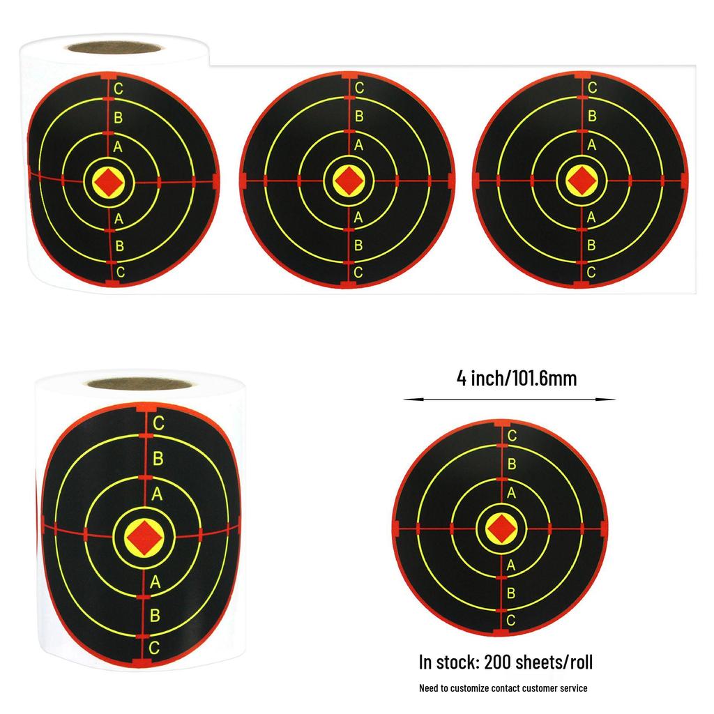 4-Inch Fluorescent Yellow Splatter Shooting Target Stickers