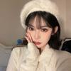 Women’s Hat Bowknot Plush Beret - Cute Painter Hat for Autumn and Winter