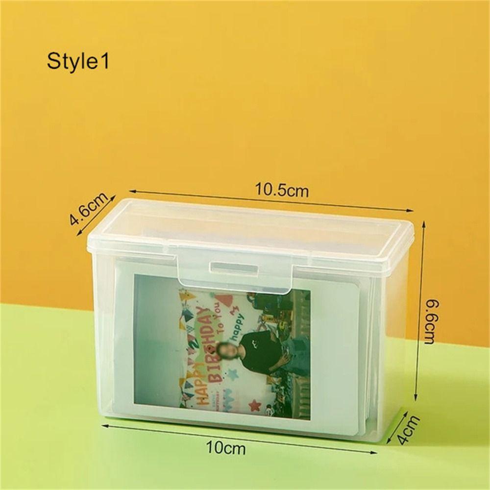 Transparent Idol Photo Storage Box Clear Container Card Collection Organizer  Small Card