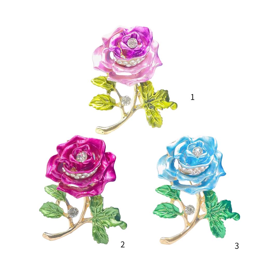 Rose Plant Enamel Brooch Alloy Badge Fashion Accessory for Clothing Backpack and Hat Decoration Daily Casual Wear