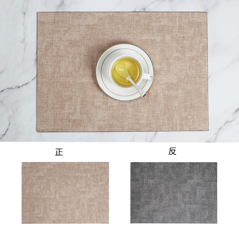 Nordic PU Leather Placemats Double Color Waterproof Oil Resistant Heat Insulation Dining Table Mats Coasters Luxury Style