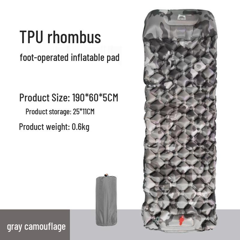 

Надувной коврик для кемпинга из ТПУ, надуваемый ножным насосом: Легкий надувной матрас для улицы, влагостойкий, для альпинизма и сна