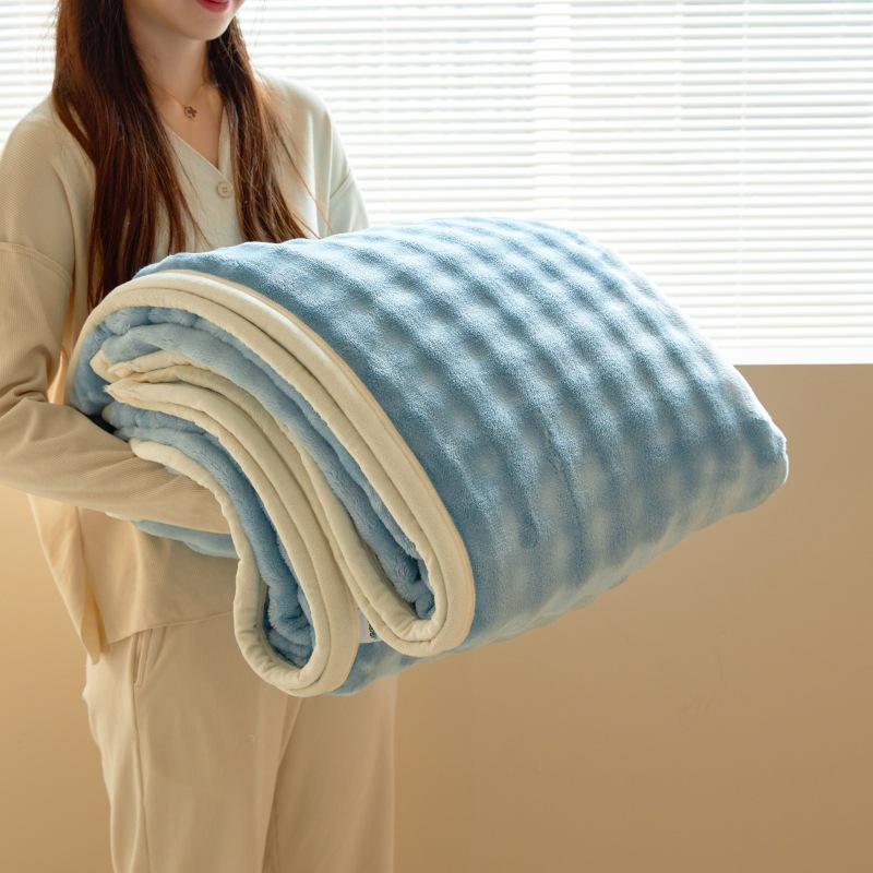 Class A Bubble Velvet Rabbit Hair Blanket – Ideal for Nap, Office, Dorm, or AC; Perfect As a Single/Double Person Throw or Cross-Border Blanket