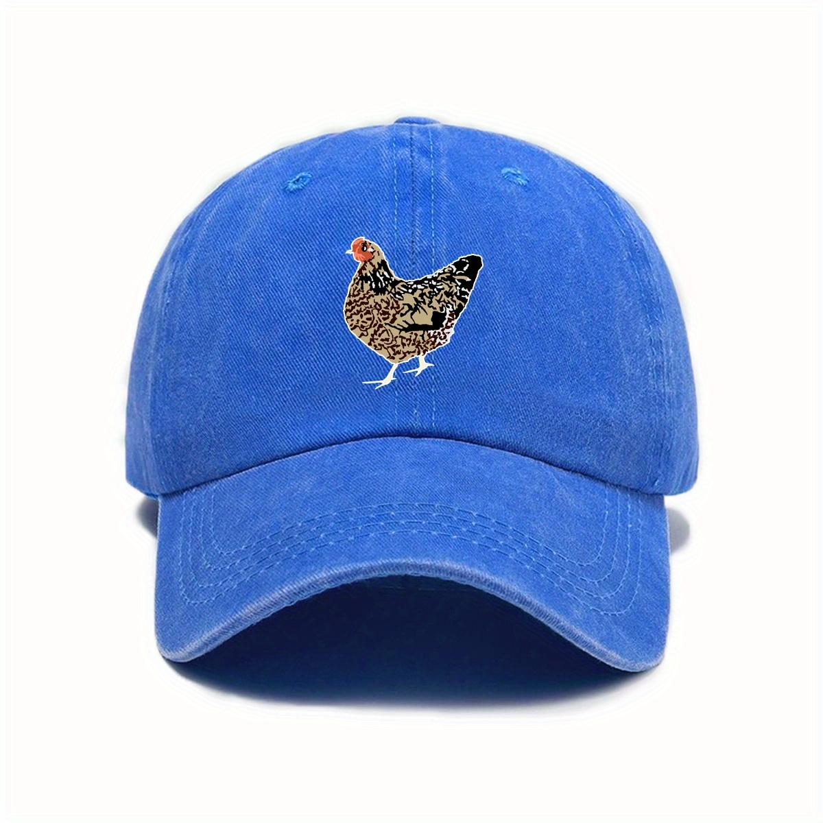 

Hen Print Baseball Cap Men Women Retro Flat Hat Adjustable Slouchy Design For Cycling Mountaineering Cozy Snapback Outdoor Cap