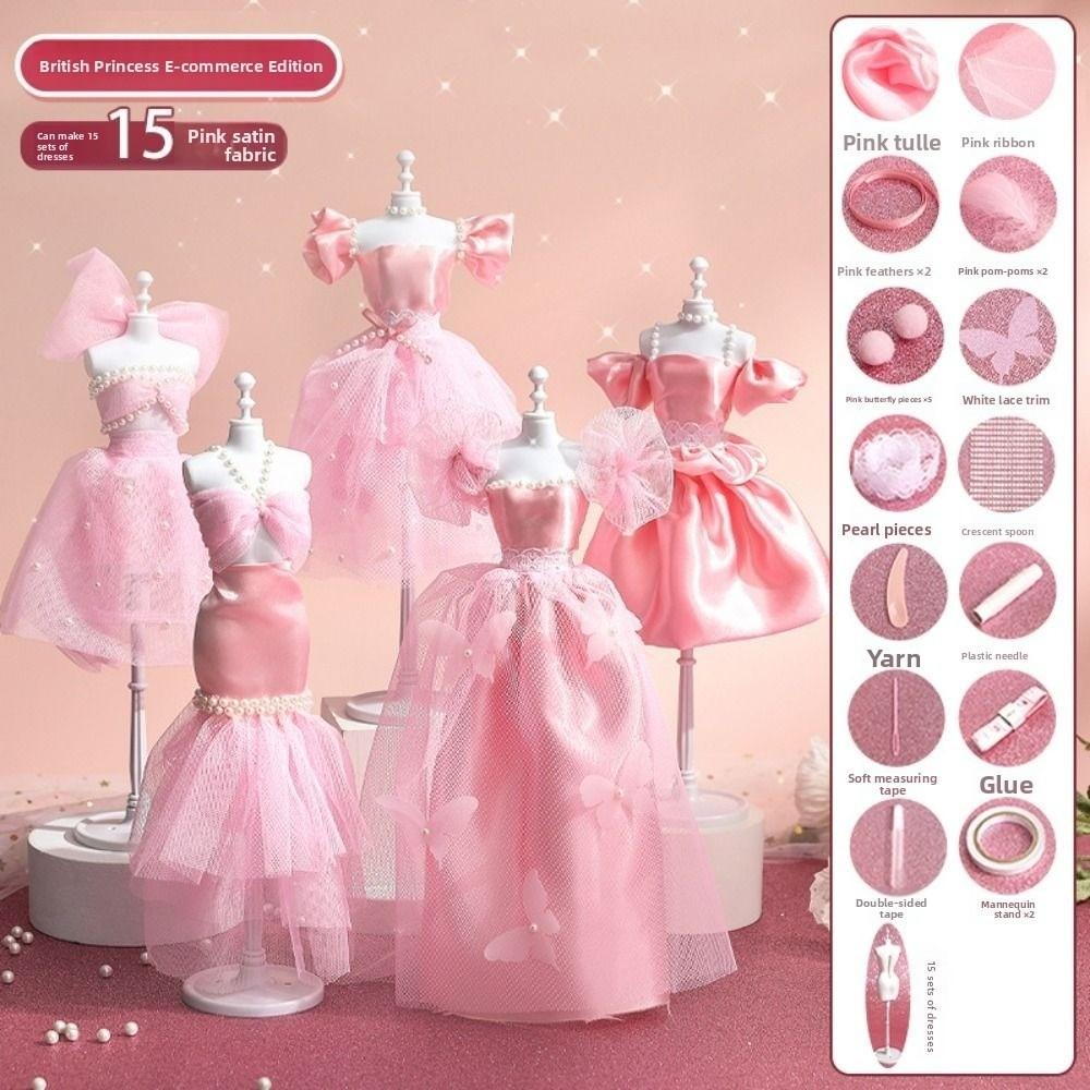 DIY Puppenkleidungs-Set Rock Puppenkleid Material Prinzessin Spielzeug Outfit-Set DIY Spielzeug