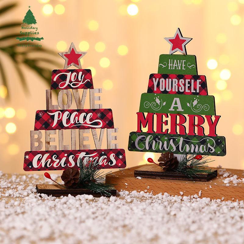 

New Christmas decorations Christmas tree style English letters desktop ornaments party party decorations
