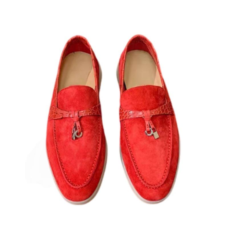 High-Grade Sheepskin Wear-Resistant Casual Loafer Shoes Couple's Loafers Customizable Colors Available A040224