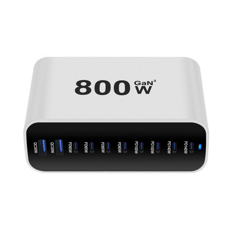 New Gallium Nitride 800W Multi-port PD Desktop Charger with AU Plug Adapter
