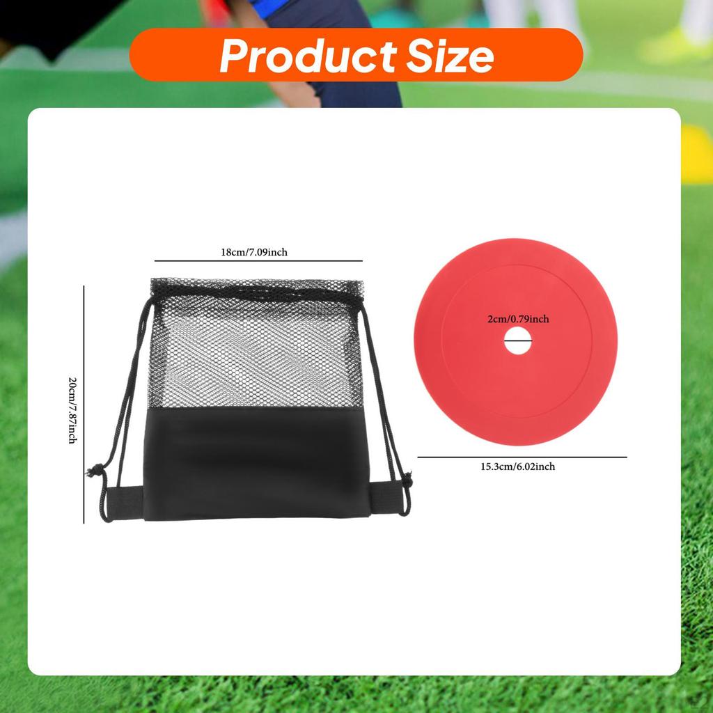 10 Flat Cone Markers for Sitting And Practicing Soccer.