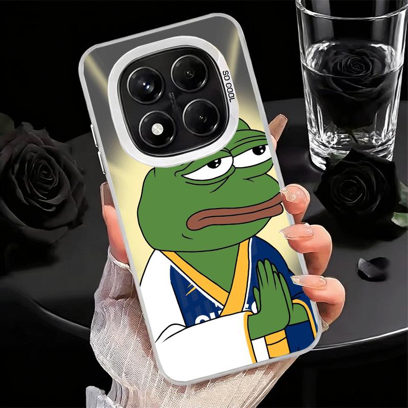 Funny Sad Forg P-Pepe Meme Soft Phone Case for Xiaomi Redmi Note 13 14 15 Pro Plus 12S 12 11S 11 11T 10S 10 Shockproof Cover Bac