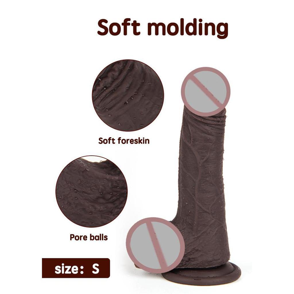 Black Oversized Realistic Dildo Stallion Soft Meat Stick Liquid Silicone Dildo Female Masturbation Orgasm Artifact Sex Toys