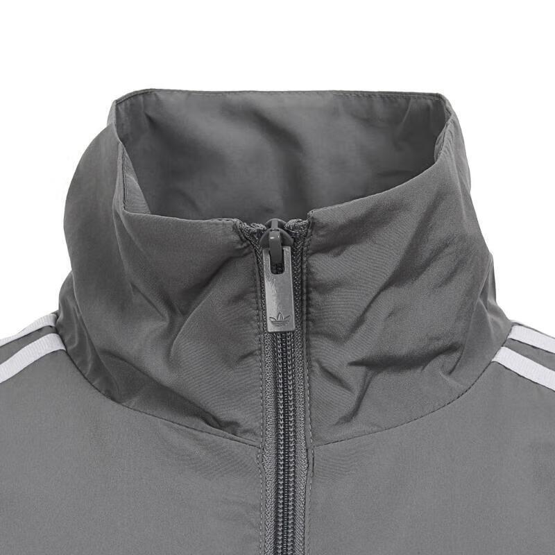 Adidas Originals Oversized Track Jacket With Stand Collar And Stripes Women Jacket Gray JD3394