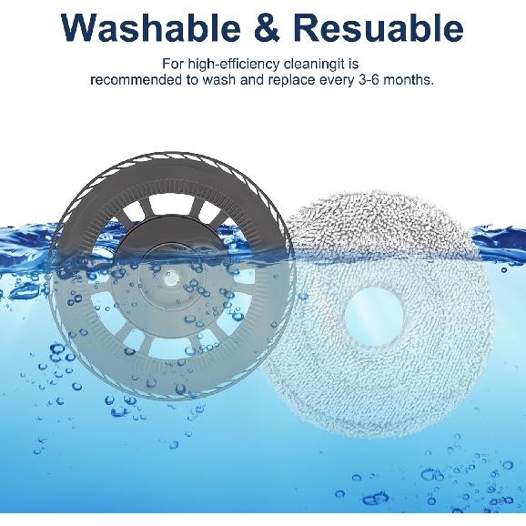 Mop Cloths With Replacement Holder, Wiping Plates For Dreame L10s Pro Ultra Heat/X40 Ultra/L20 Ultra / X40 Master / L40 Ultra Robot Vacuum Cleaner