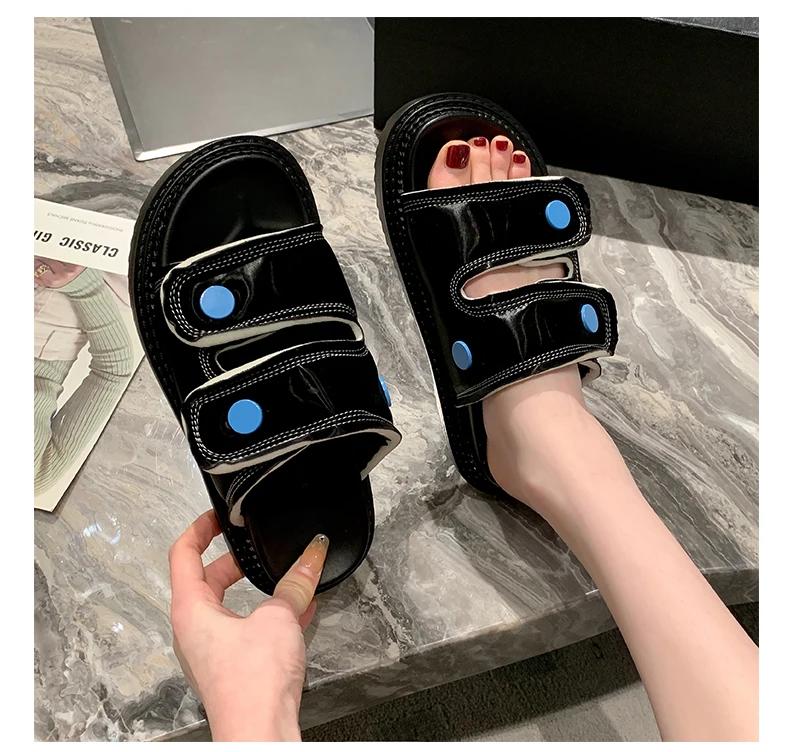 

Мода Модные пляжные женские сандалии Летние туфли на плоской подошве с застежкой-молнией Повседневные тапочки Обувь для ходьбы Новые пляжные шлепанцы Платье Уютные шлепанцы с открытой пяткой 35