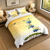 Soft Bedding Set Minions Pattern, 1 Duvet Cover plus 2 Pillowcases Stylish Bedroom Home Textile