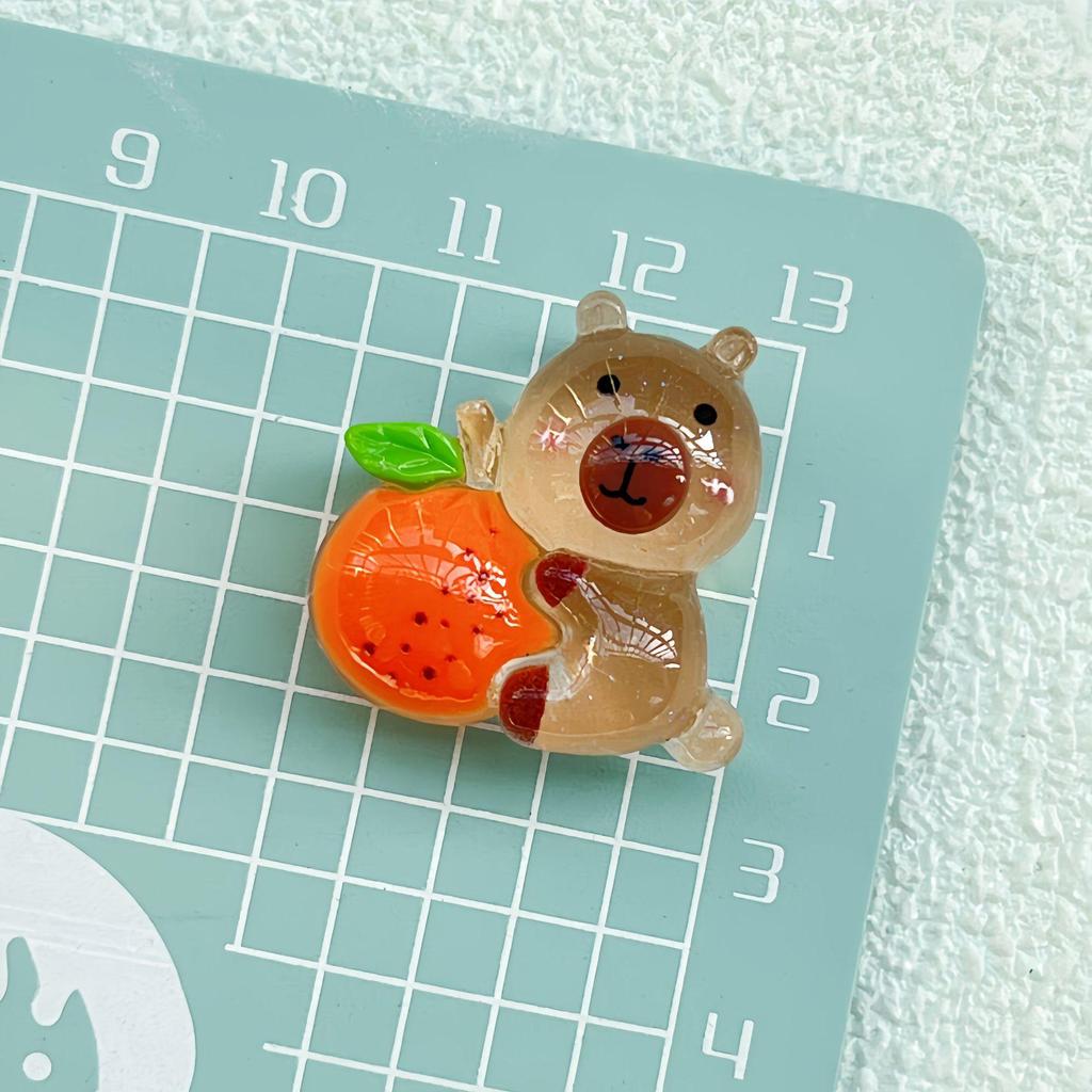 Handmade Cartoon Fruit Resin Hairpin with Luminous Surface