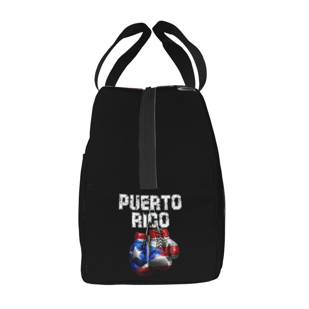 Puerto Rico Boxing Insulated Lunch Bag for School Waterproof Cooler Thermal Lunch Box Women Children Food Container Tote Bags
