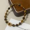 Exquisite French Tiger's Eye Beaded Bracelet for Women - Melange, Light Luxury, Versatile Hand Jewelry