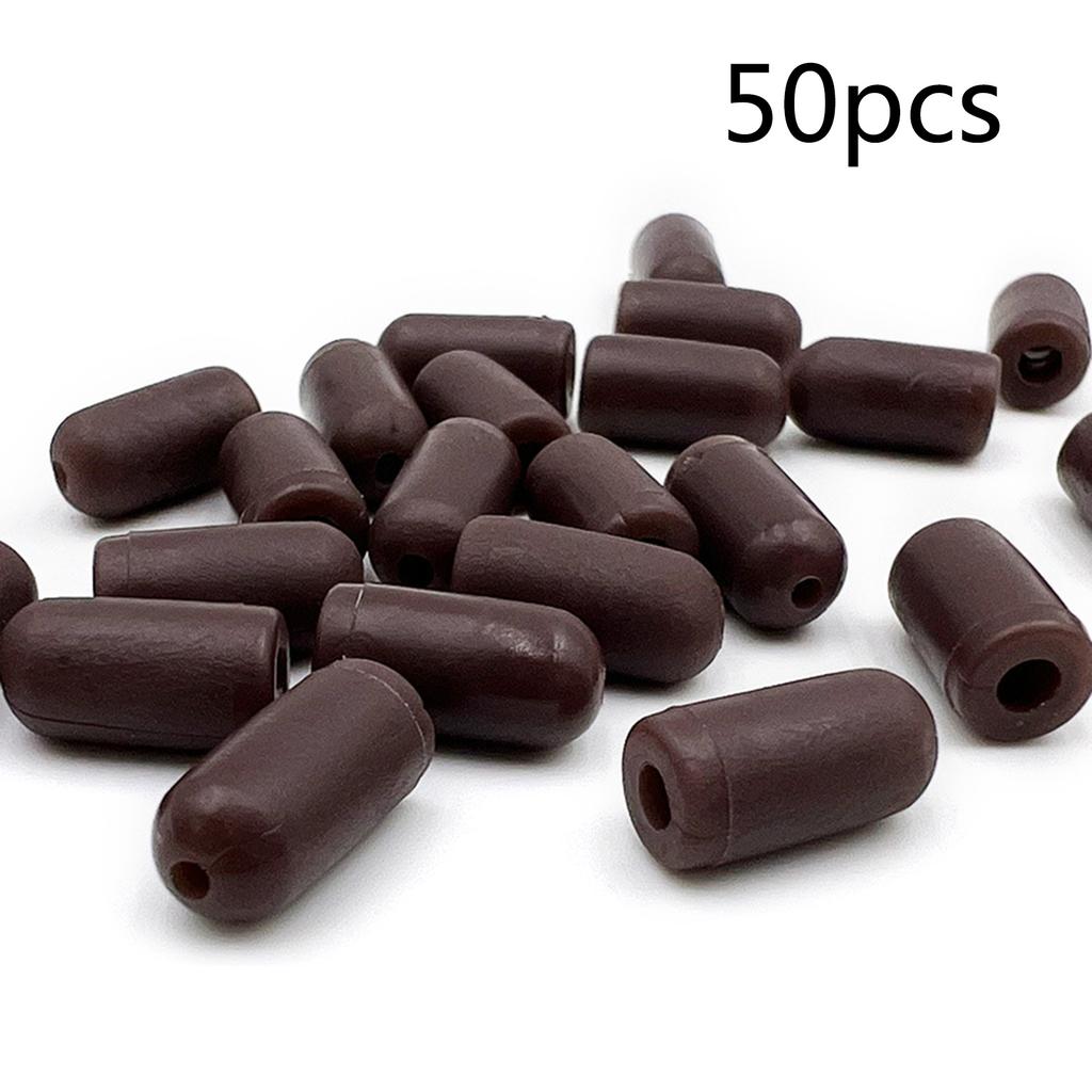 50 Pcs Soft Rubber Fishing Beads Cylinder Shaped Plastic Rigs Beads Carp Fishing Gear Accessories Fishing Baits Eggs