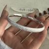 Bracciale Retro 100% Argento Sterling 925 per Donna Geometrico Fatto a Mano Scintillante Semplice Regalo di Compleanno