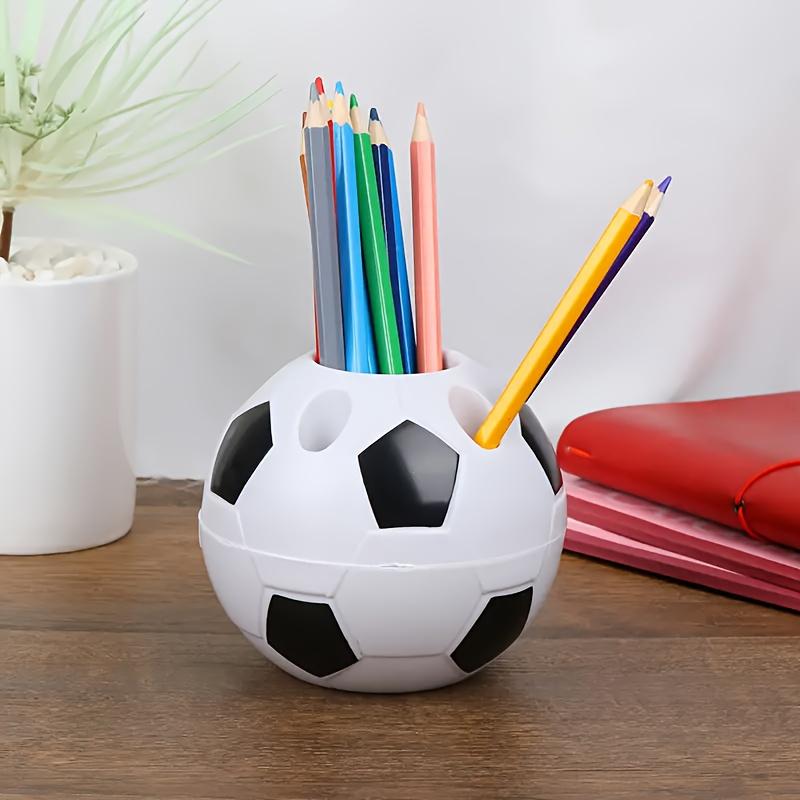 1 Cartoon Soccer Pen Holder, Multifunctional Office Desk Storage Rack, Suitable for Office Supplies, Portable