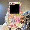 Retro Oil Painting Flower Phone Case For Samsung Galaxy Z Flip 6 5 3 4 Luxury PC Folding Hard Cover For Z Flip 7 Artistic Decor