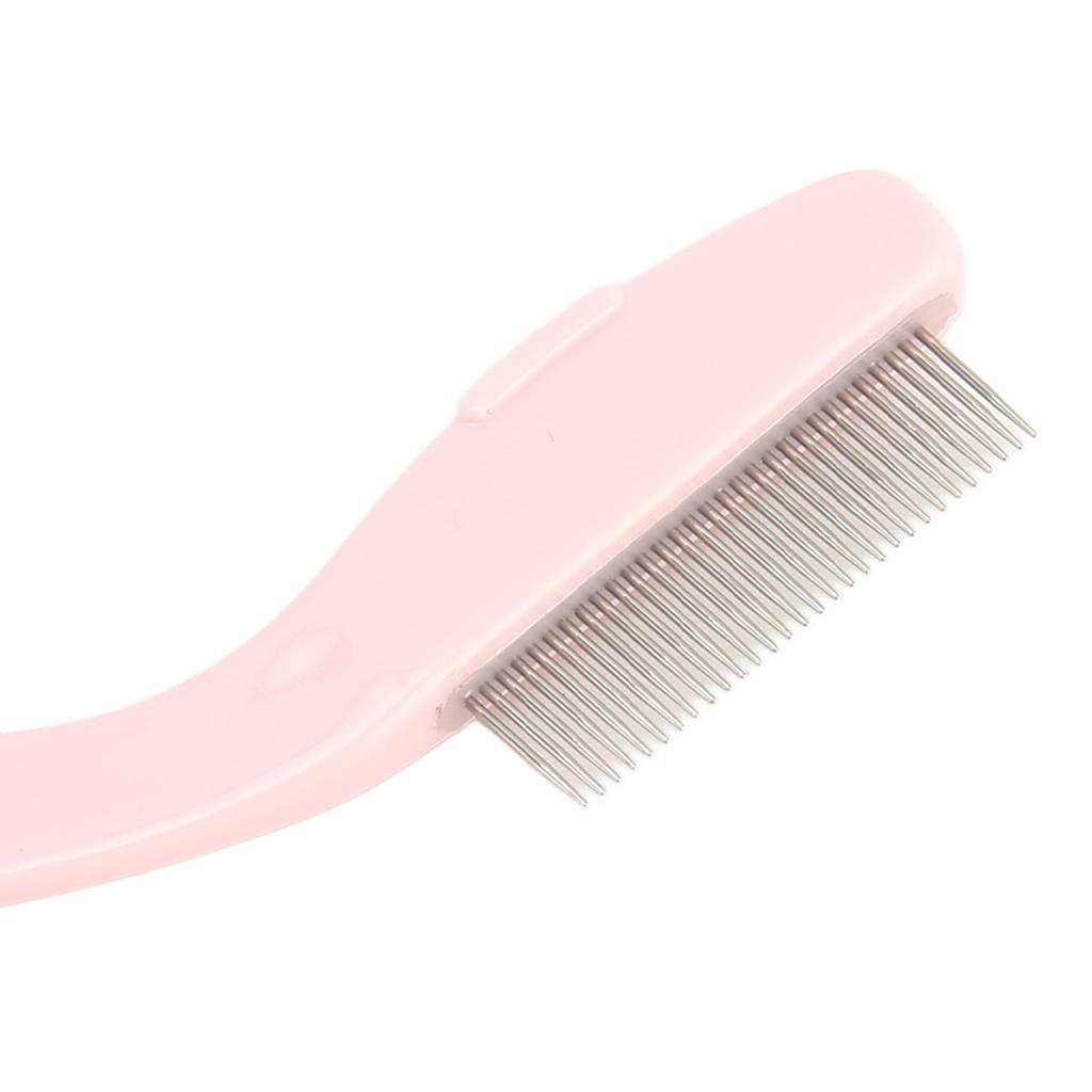 5 sztuk Zakrzywiony Uchwyt Grzebień do Rzęs Stal Nierdzewna Składany Grzebień z Ząbkami do Rzęs Narzędzie do Makijażu Różowy