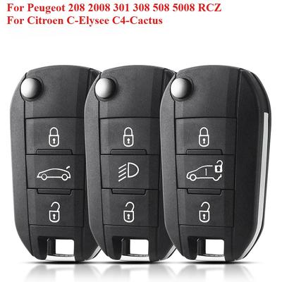 Autoschlüssel für Peugeot 208 2008 301 308 508 5008 RCZ für Citroen C-Elysee C4-Cactus Scheinwerfer Mitte Fernbedienung Schlüsselhülle Gehäuse