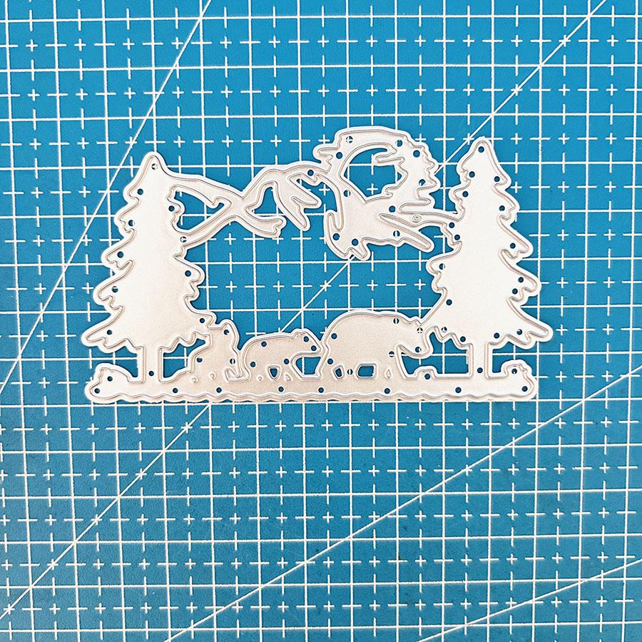 Bear Die Cuts For Card Making, Animal Metal Cutting Dies, Metal Die Cutting Mold, Scrapbooking Dies, DIY Etched Embossing Stencil For Crafts