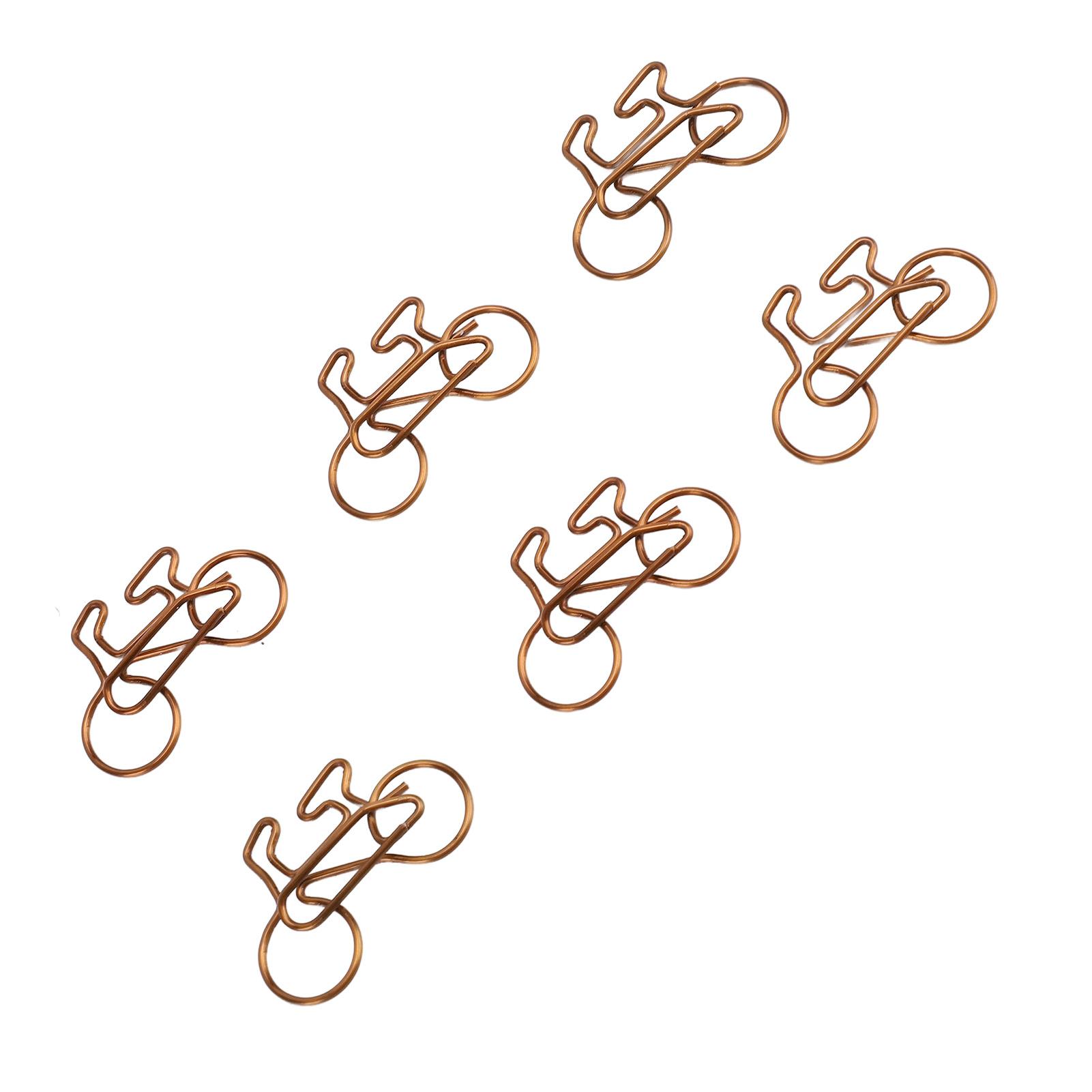 100Pcs Cycle Shaped Paper Clips Bulk Cute Colored Stainless Steel Decorative for Notebook