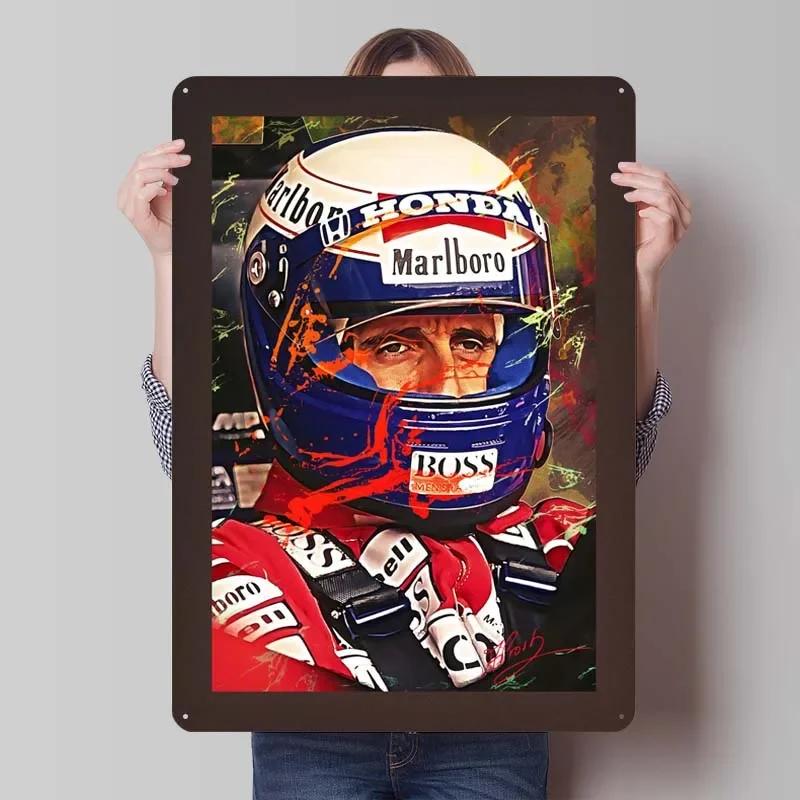 Alain Prost Metal Sign Racing Poster Art Mural Retro Tinplate Sign for Wall Art Decoration Coffee Bar Vintage Home Decor Items
