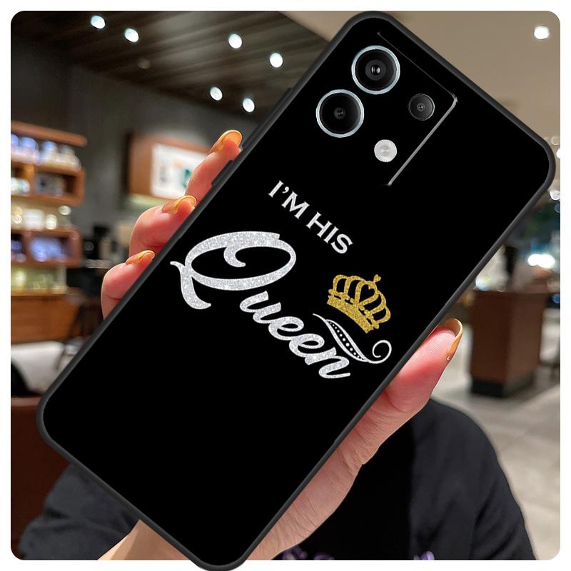 King Queen Couple Lovers Case For Xiaomi Redmi Note 12 9 10 11 13 14 15 Pro Plus Cover For Redmi 13C 12C 10C 14C 15 C
