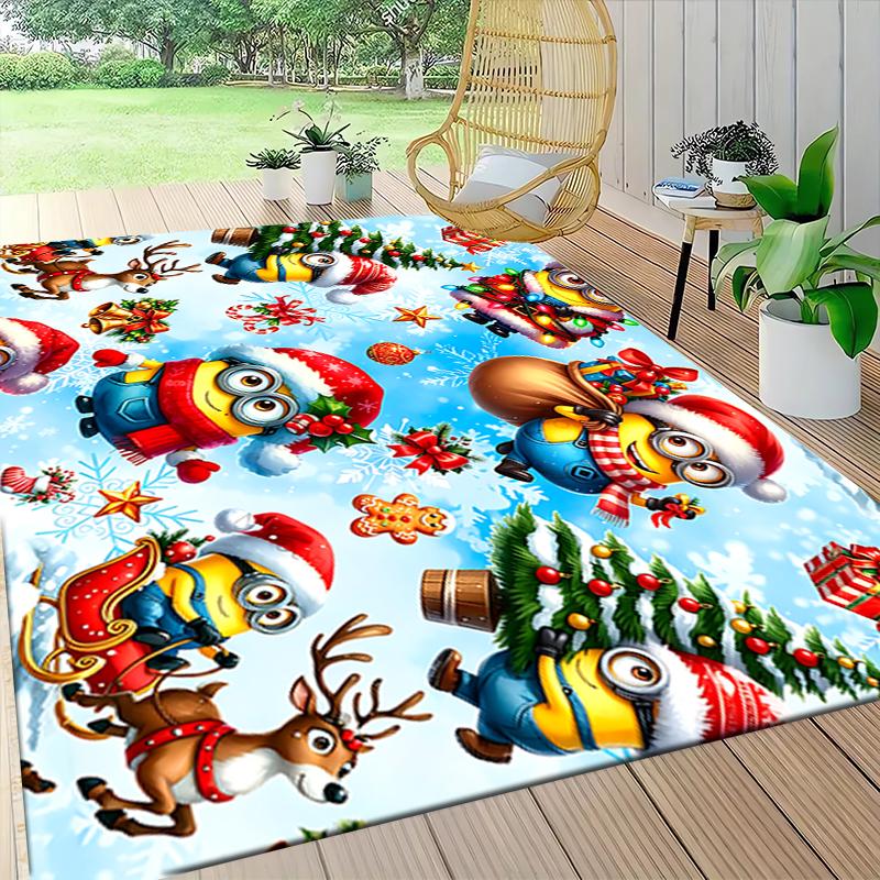 1Pc Christmas Gnome Parade Carpet Rug Soft Washable Antislip Home Living Room Sofa Mats Personalized Christmas Rug